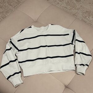 Lululemon Athletica Cream and Black Striped Top